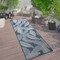 World Rug Gallery Distressed Palm Leaves Textured Flat Weave Indoor/Outdoor Area Rug 2' x 7' Navy 114NAVY2X7 - alternate 1